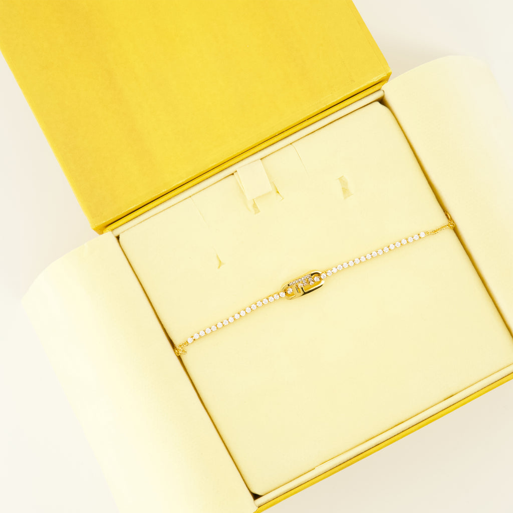 Bijoux Fendi O'Clock Goldarmband mit Kristallen Fendi Doré Femme