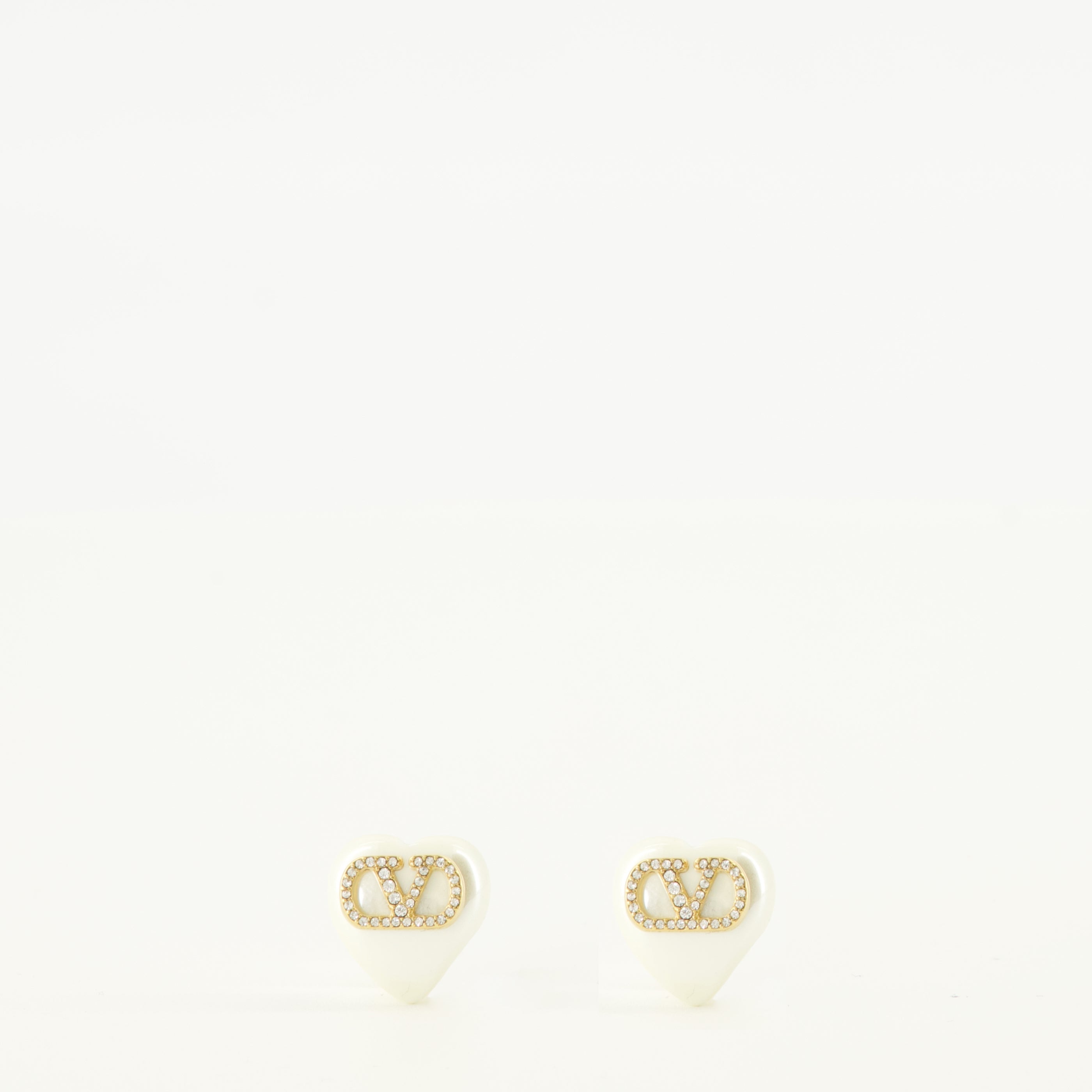 Bijoux Orecchini in Metallo Vlogo con Perle e Cristalli Swarovski® Valentino Garavani Doré Femme