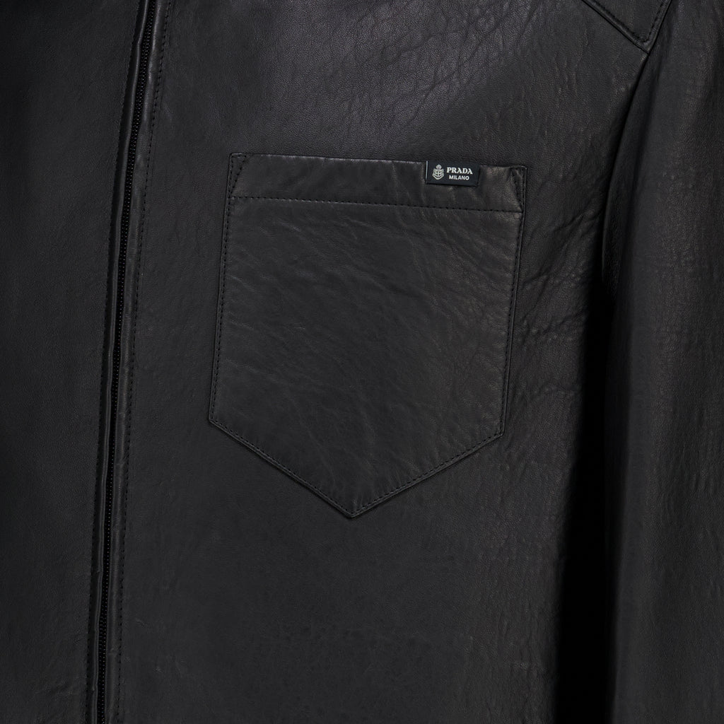 Manteaux Veste en cuir nappa noir Prada Noir Homme
