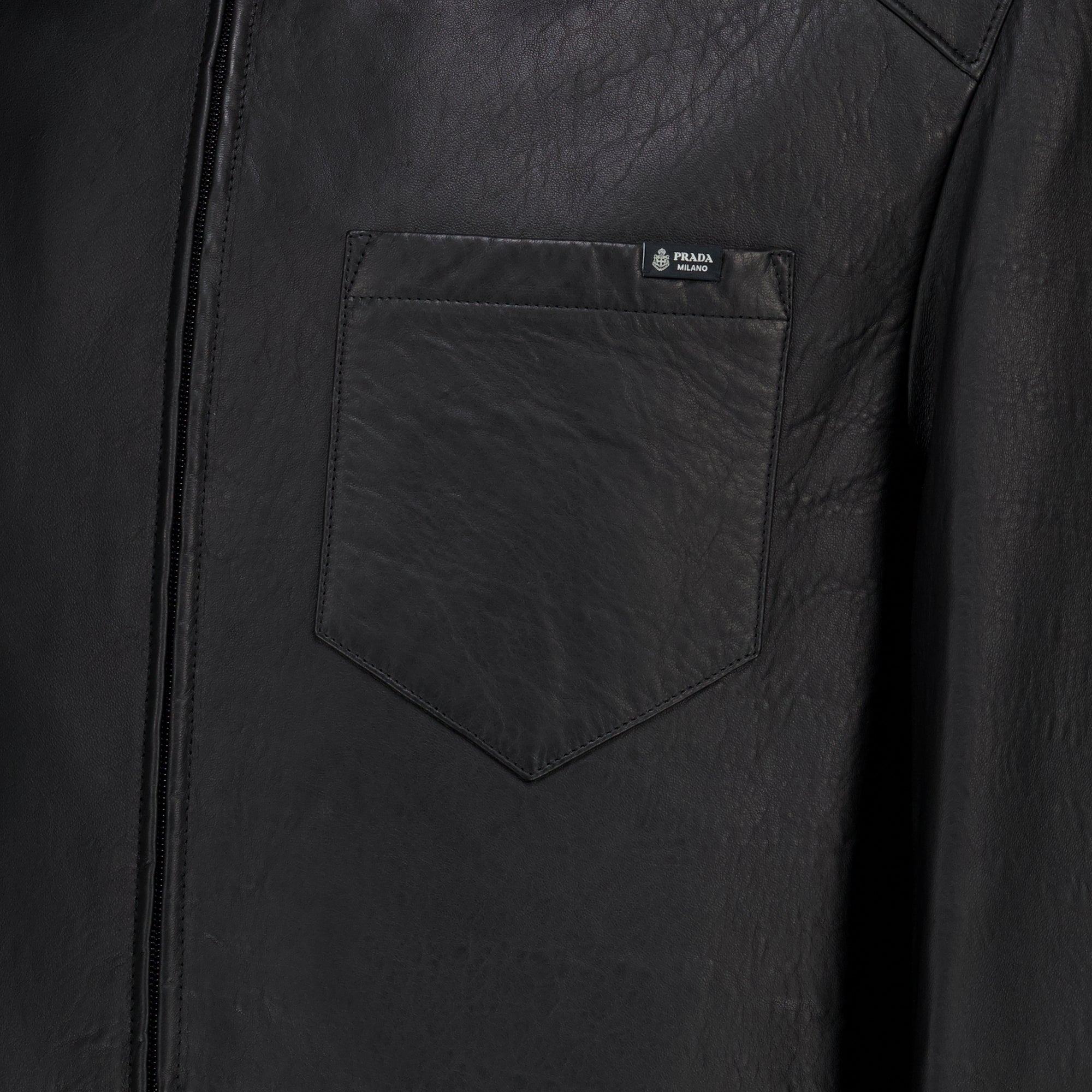 Manteaux Veste en cuir nappa noir Prada Noir Homme