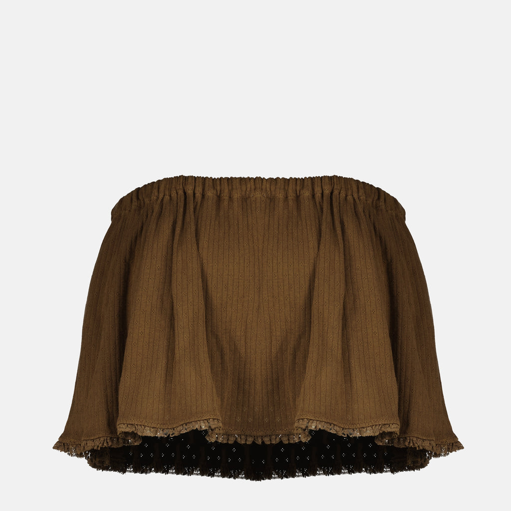 Jupes Mini jupe marron en coton Miu Miu Marron Femme