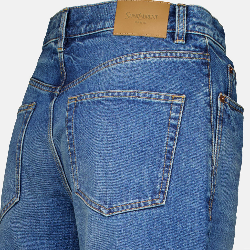 Pantalons 90er Baggy Jeans in Blauem Denim Saint Laurent Bleu Femme