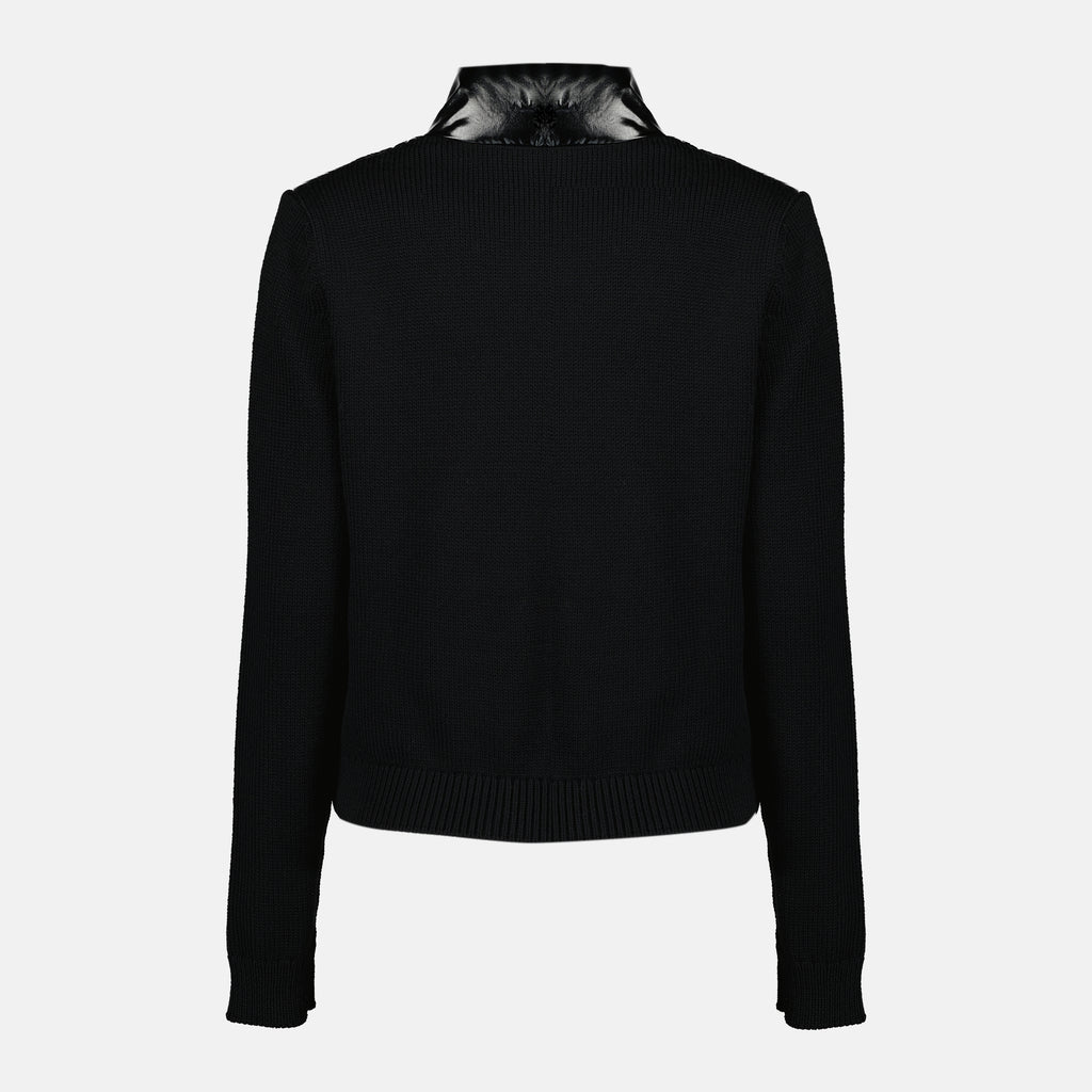 モンクレールの女性用ブラックウールジッパーカーディガンの画像 - 2026年春夏 - 背面ビュー