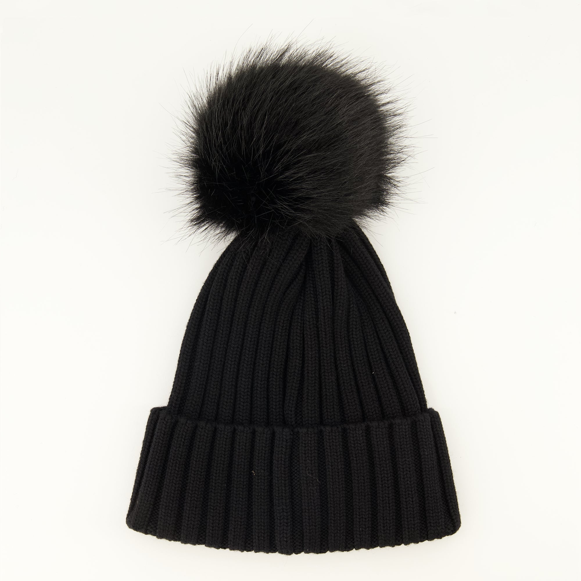 Chapeaux, casquettes et bonnets ポンポン付き黒ウールニット帽 Moncler Noir Femme
