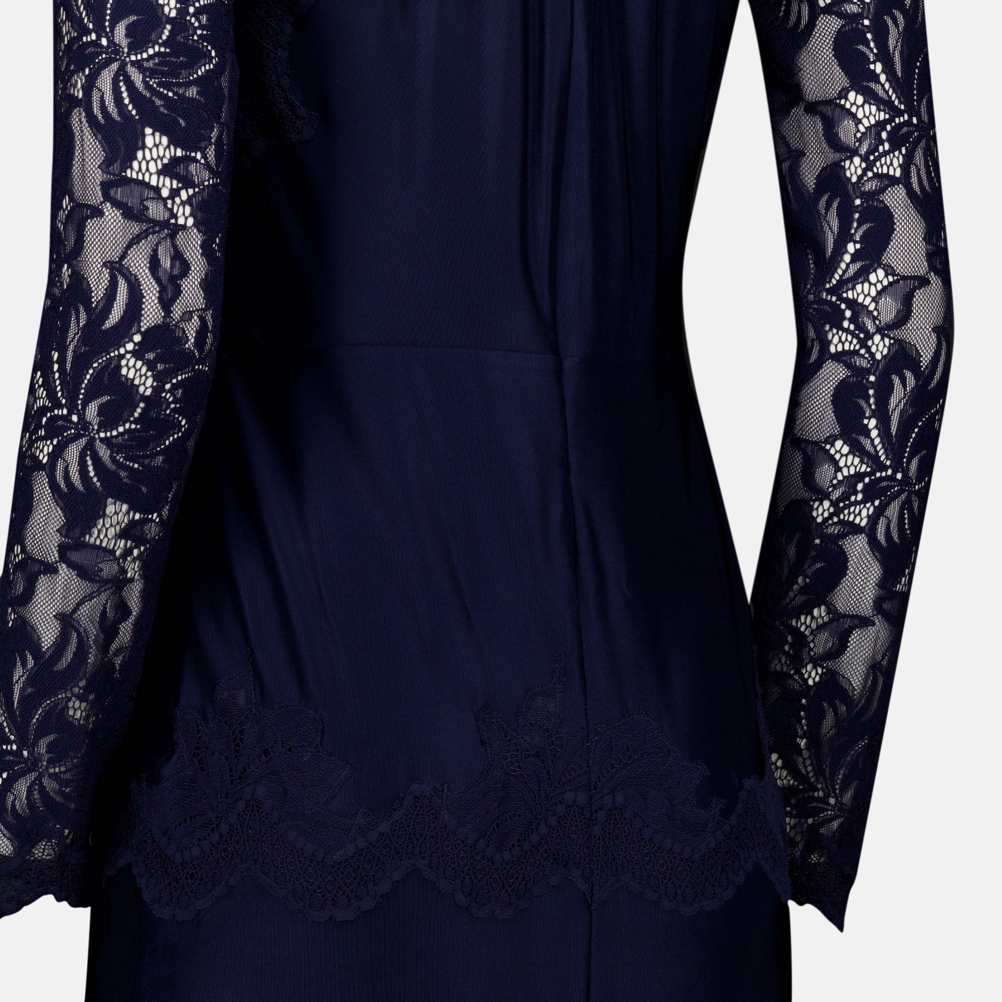 Robes Vestido Largo de Encaje Azul Marino Rabanne Bleu foncé Femme