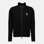 Imagen de la sudadera con cremallera de forro polar negro de Moncler Grenoble para Hombre - Temporada Otoño-Invierno 2025 - Vista Frontal