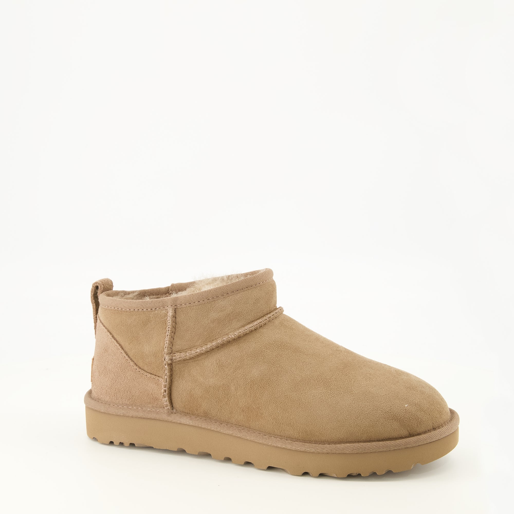 Bottines Klassische Ultra Mini Beigetöne Stiefel Ugg Beige Femme