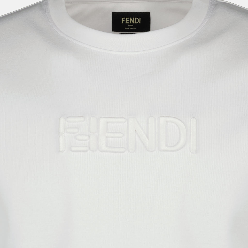 フェンディブランドのホワイトコットンTシャツ（メンズ）- 春夏2026 - 詳細ビュー_2の画像