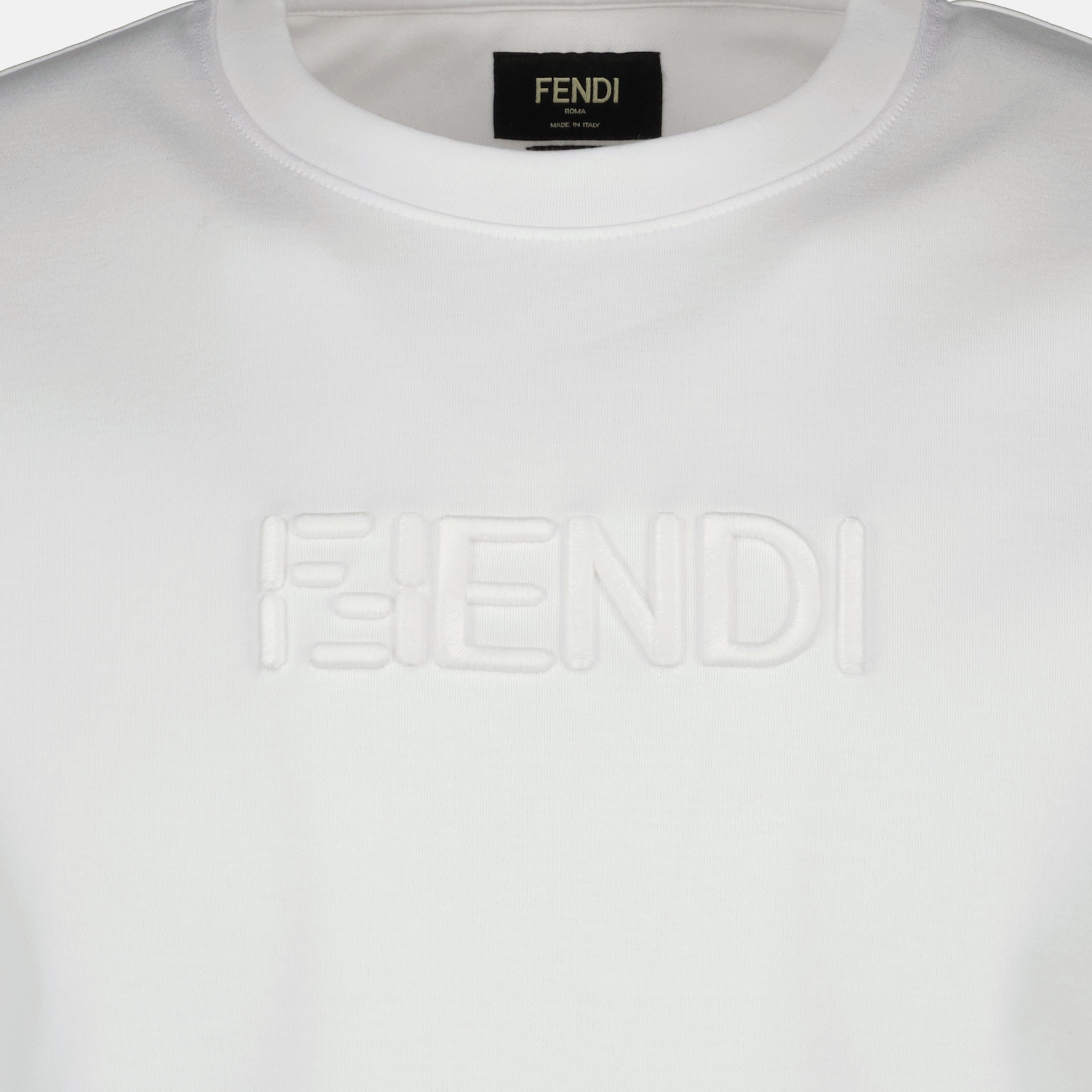 T-shirts T-shirt en coton blanc Fendi Blanc Homme