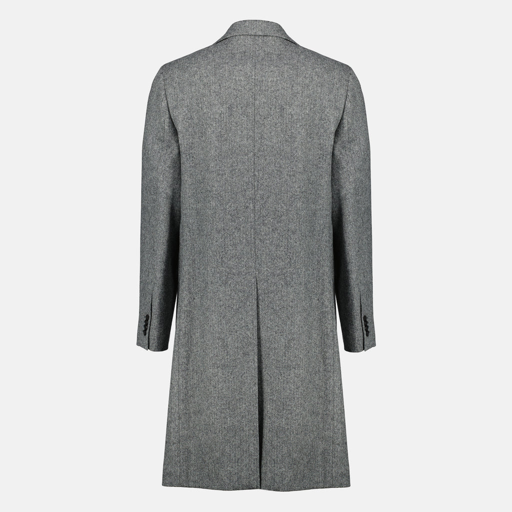 Image of the article Grey wool coat from the brand Dior for Men - Spring-Summer 2026 - Back View