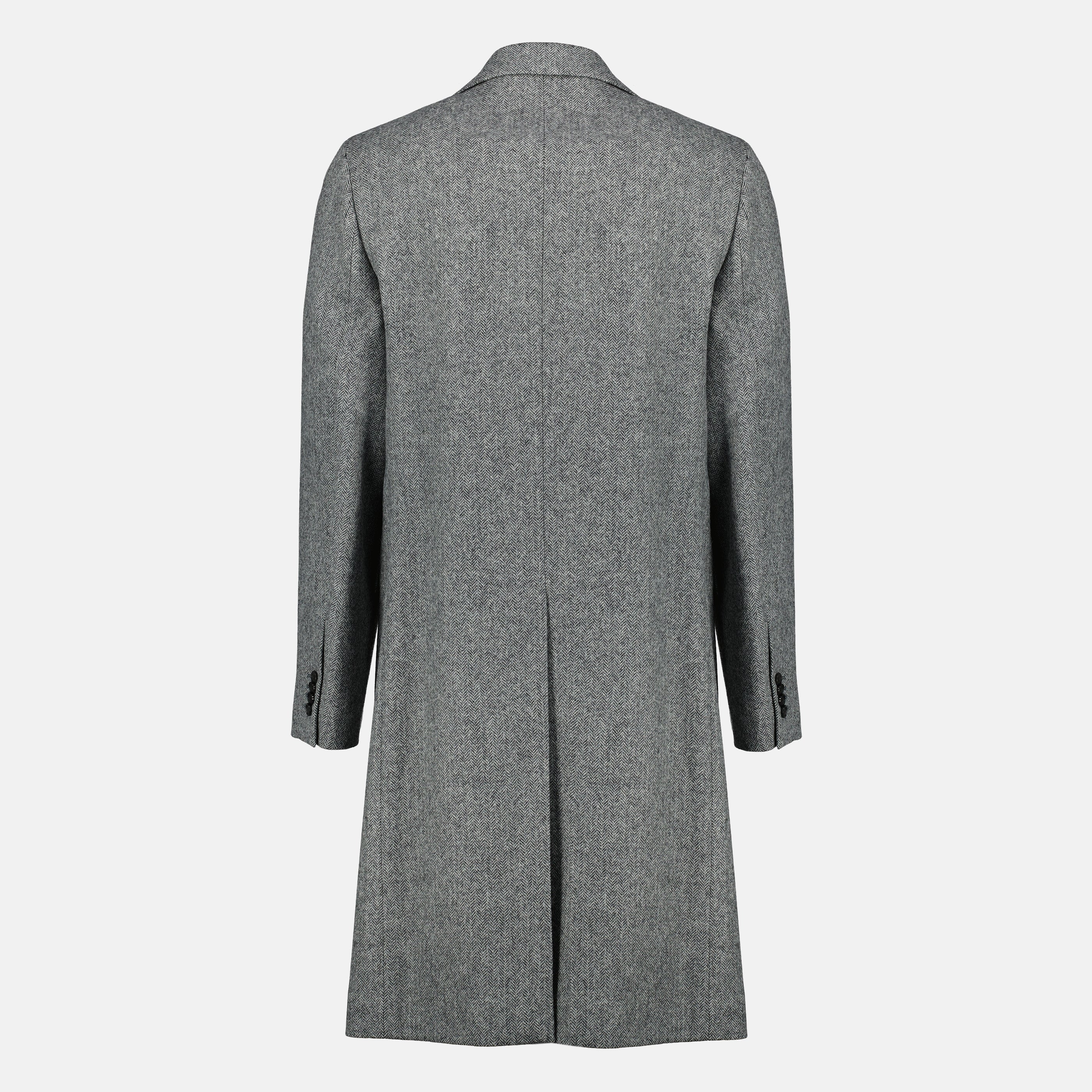Image of the article Grey wool coat from the brand Dior for Men - Spring-Summer 2026 - Back View