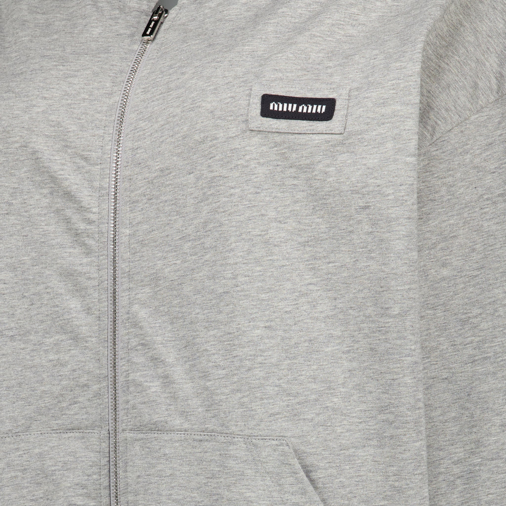 Sweatshirts Casaco de Moletão Cinzento com Capuz Miu Miu Gris Femme