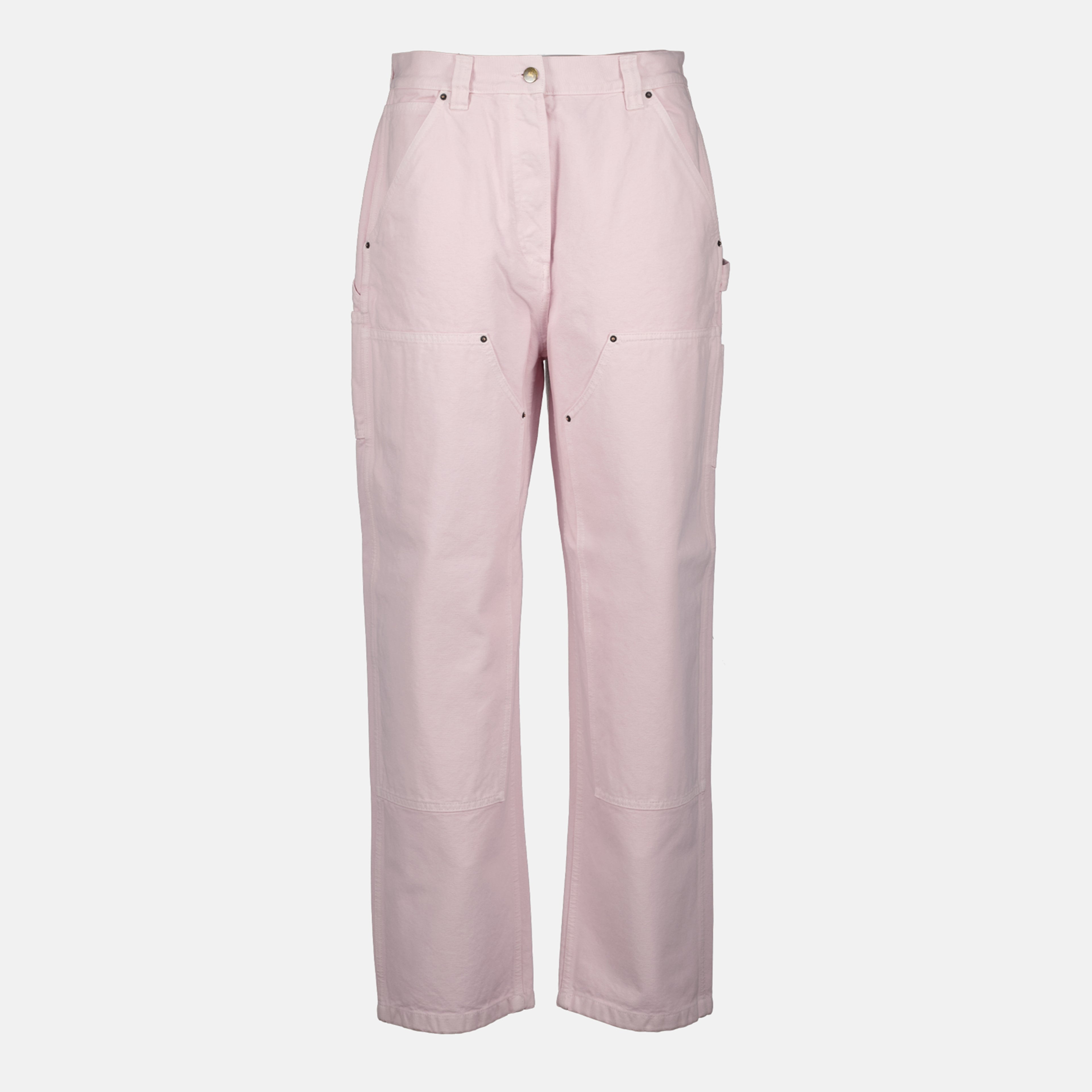 Image of the pink cargo pants by Prada for Women - Spring-Summer 2026 - Front View