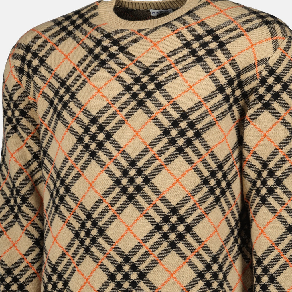 Maglieria Maglione a quadri Burberry Beige Homme