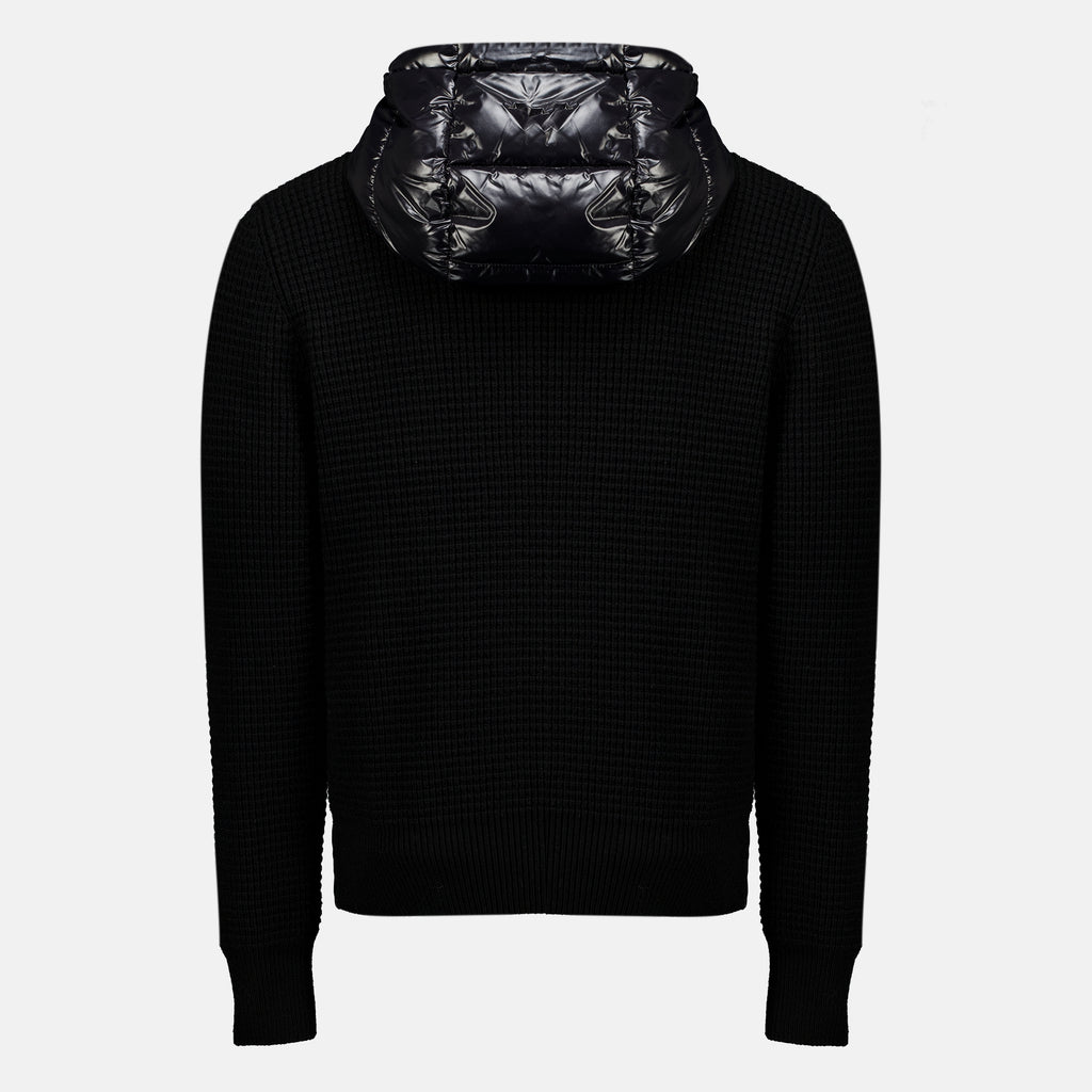 Maille Zweifarbige schwarze Jacke aus Wolle und Cashmere Moncler Noir Homme