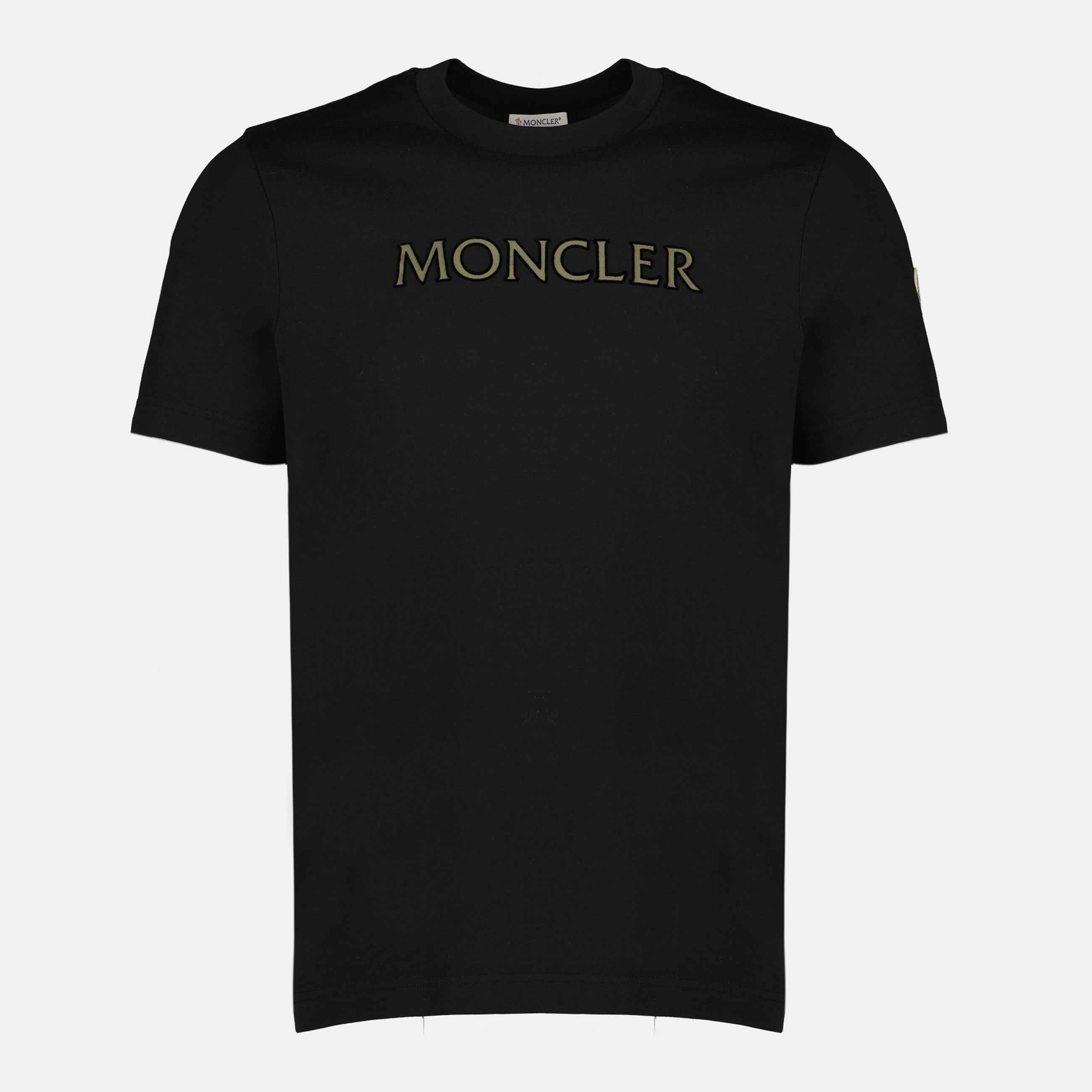 Image de l'article T-shirt à logo imprimé noir de la marque Moncler pour Homme - Saison Printemps-Été 2026 - Vue de Face