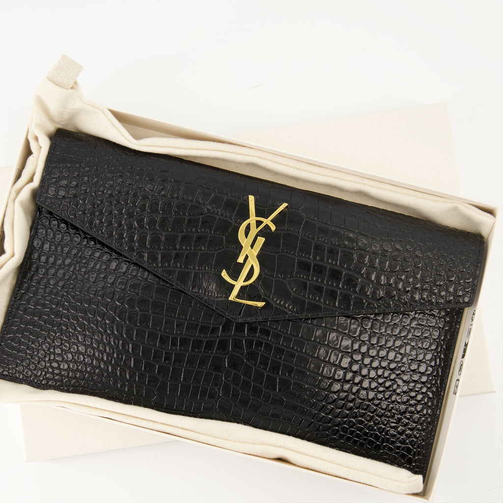 Pochettes Uptown Clutch Saint Laurent Noir Femme