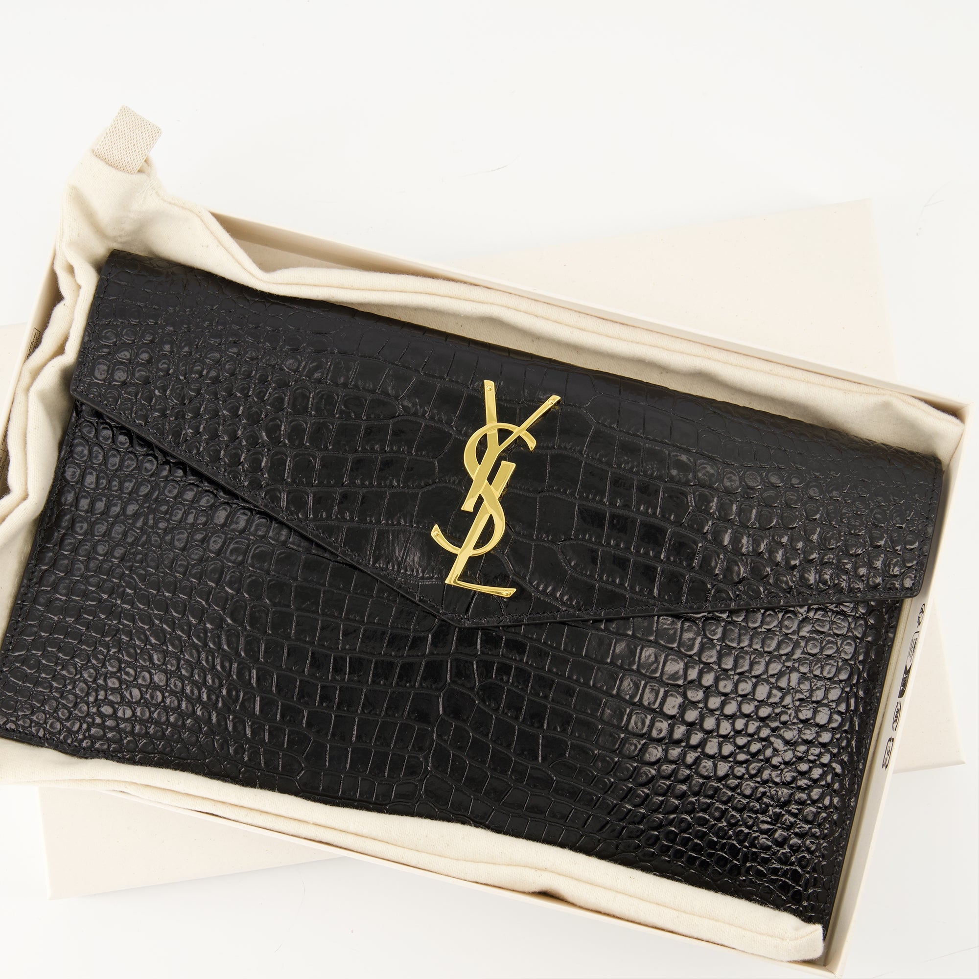 Pochettes Uptown Clutch Saint Laurent Noir Femme