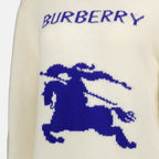 Maille Pull en laine cavalier Burberry Blanc Femme