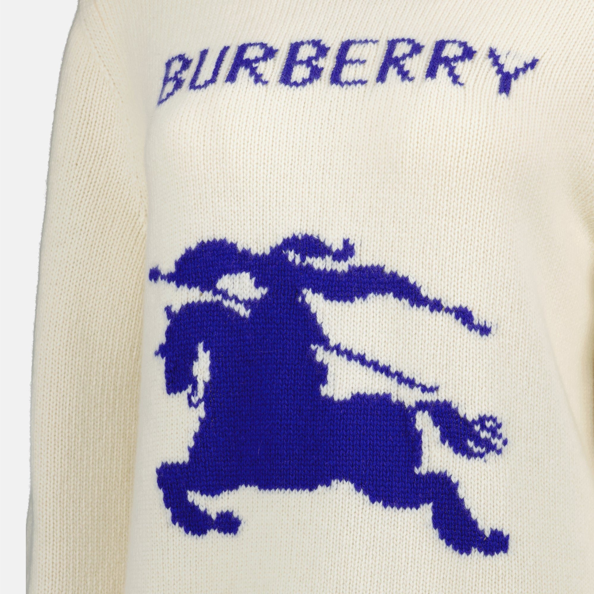 Maille Pull en laine cavalier Burberry Blanc Femme