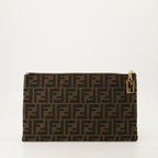 Bustine Pochette baguette imprimé FF Fendi Marrone Femme