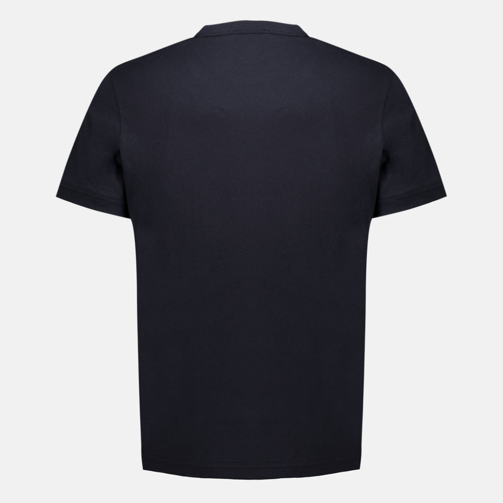 T-shirts 네이비 블루 가죽 로고 티셔츠 Moncler Bleu foncé Homme