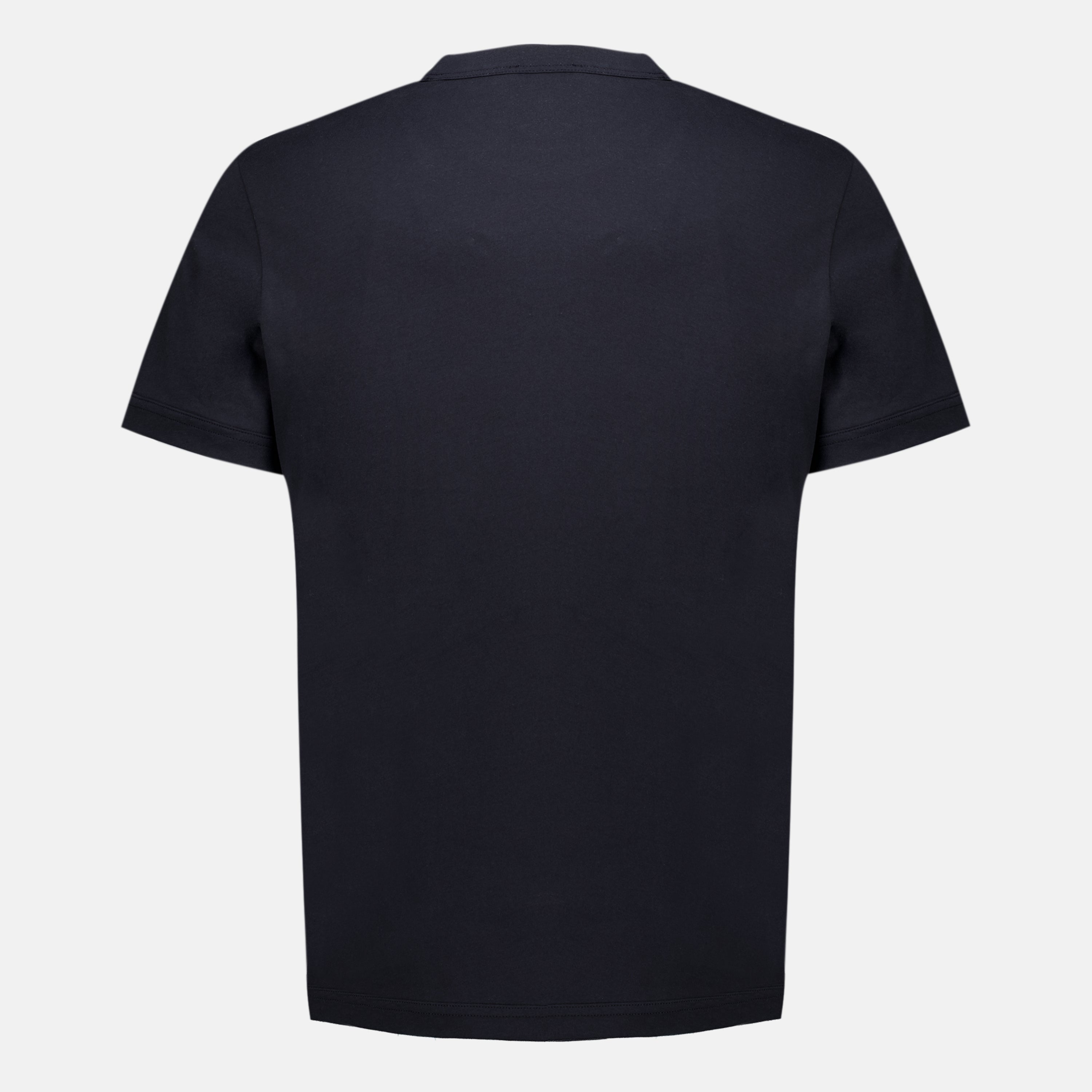 T-shirts T-Shirt in Pelle Blu Navy con Logo Moncler Bleu foncé Homme