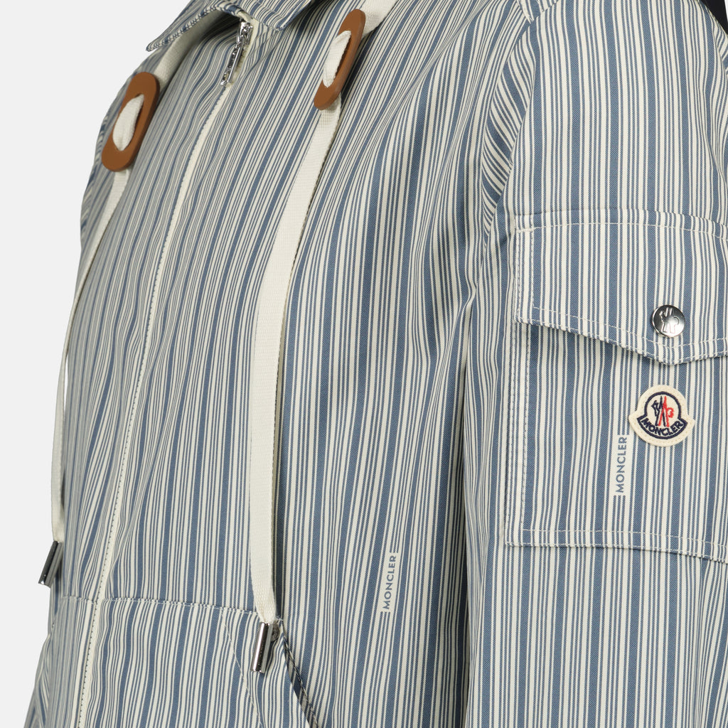 Vestes Veste Havas en popeline rayée Moncler Bleu Homme