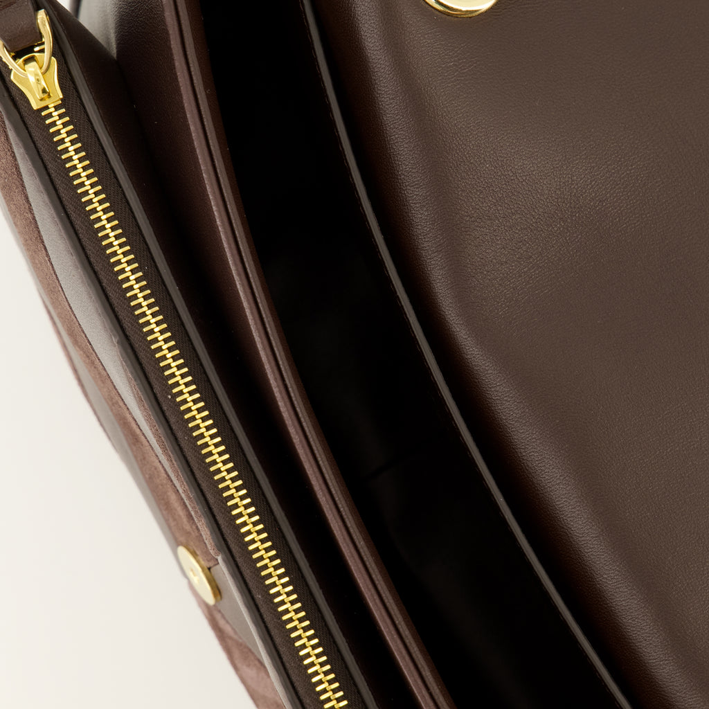 Sacs à main et épaule Djuna 미디엄 브라운 가죽 가방 Valentino Garavani Marron Femme