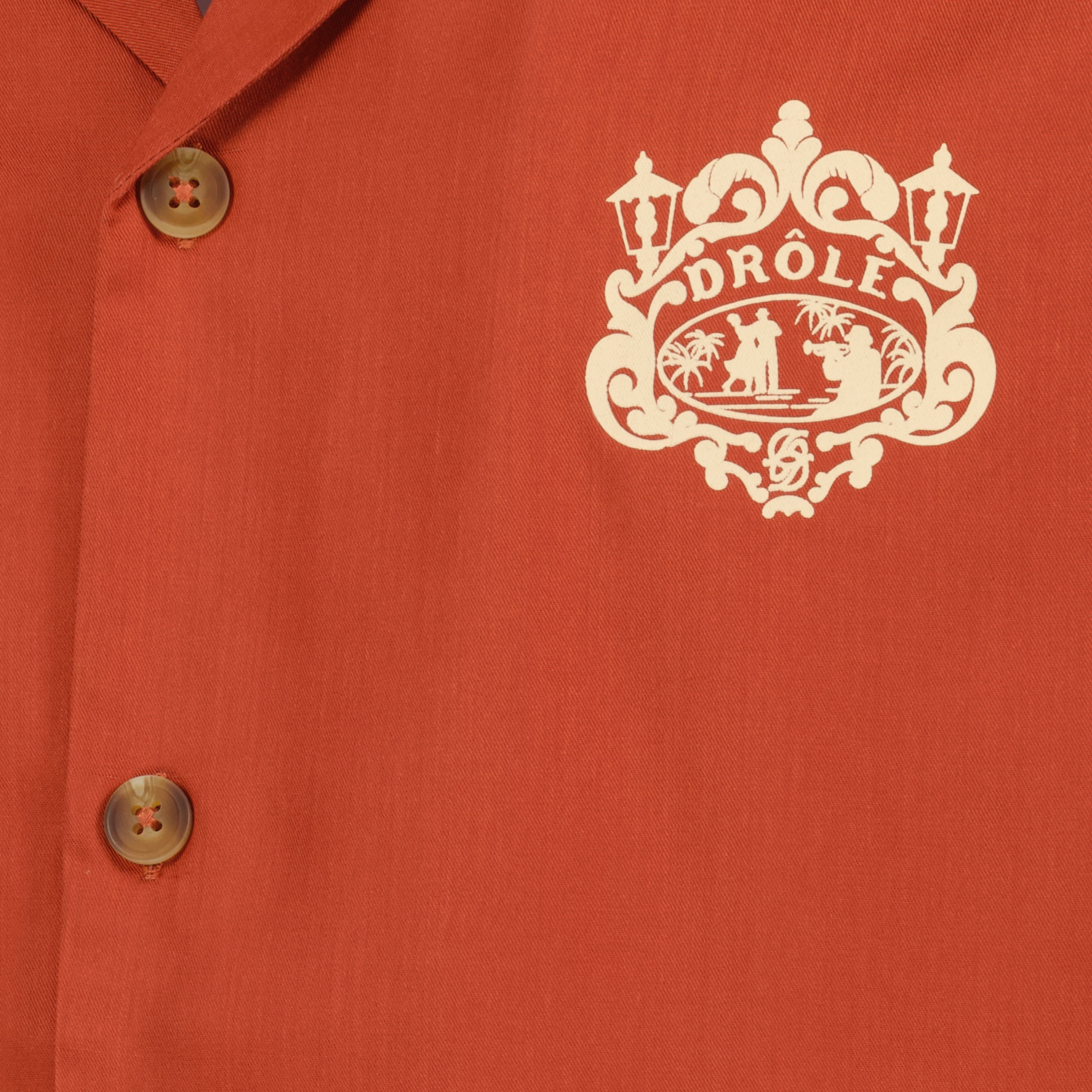 Chemises Chemise Danseurs brodée orange Drole De Monsieur Orange Homme