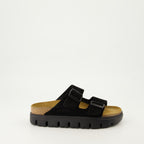 Scarpe aperte Claquettes Arizona à plateforme Birkenstock Nero Femme