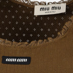 Imagen del Top sin mangas de jersey marrón de Miu Miu para Mujer - Temporada Primavera-Verano 2026 - Vista Detallada_1
