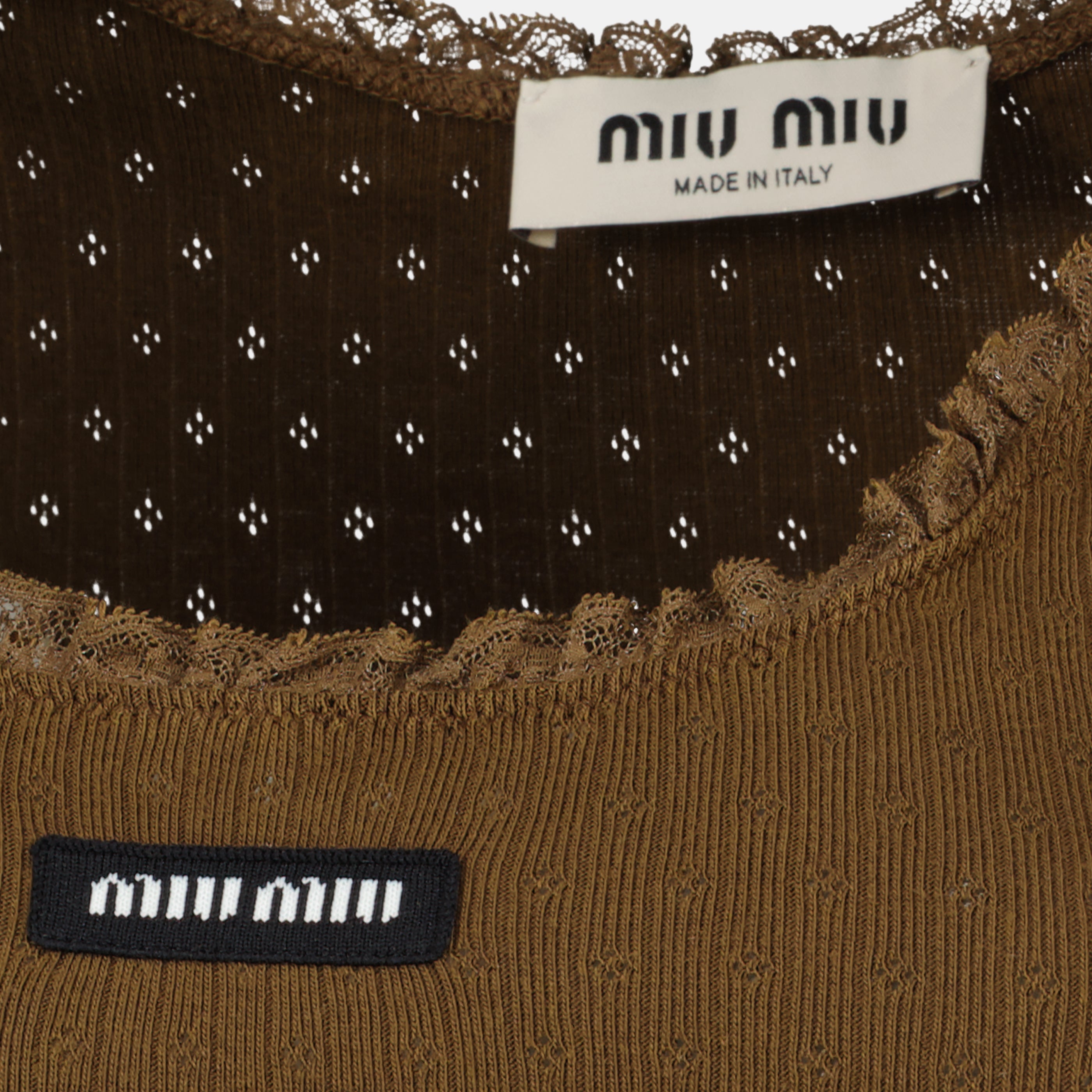 Tops Débardeur en jersey marron Miu Miu Marron Femme