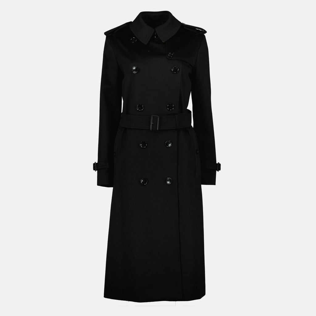 Imagen del abrigo trench largo Kensington de Burberry para Mujer - Temporada Otoño-Invierno 2025 - Vista Frontal
