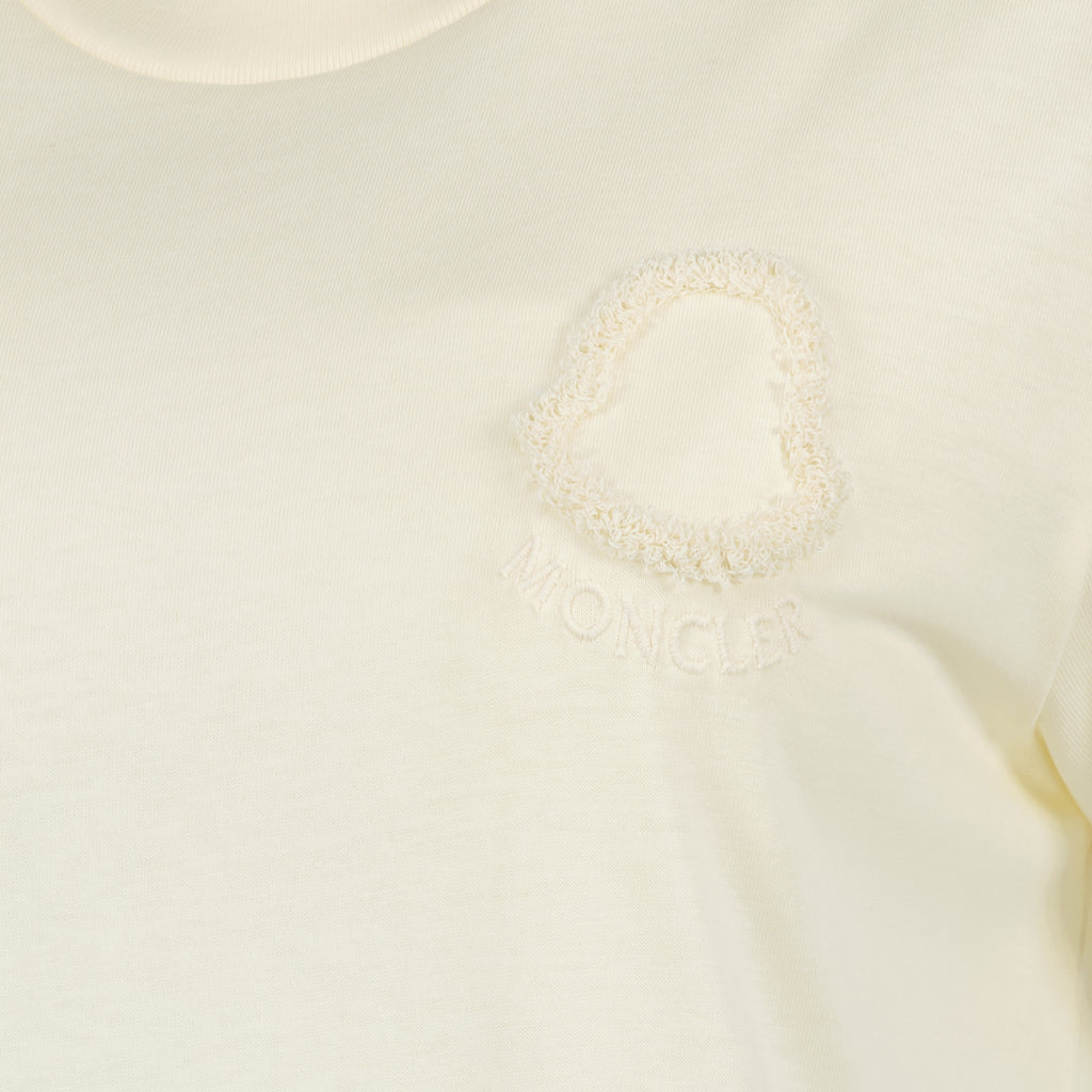 T-shirts 자수 로고가 있는 화이트 면 티셔츠 Moncler Blanc Femme