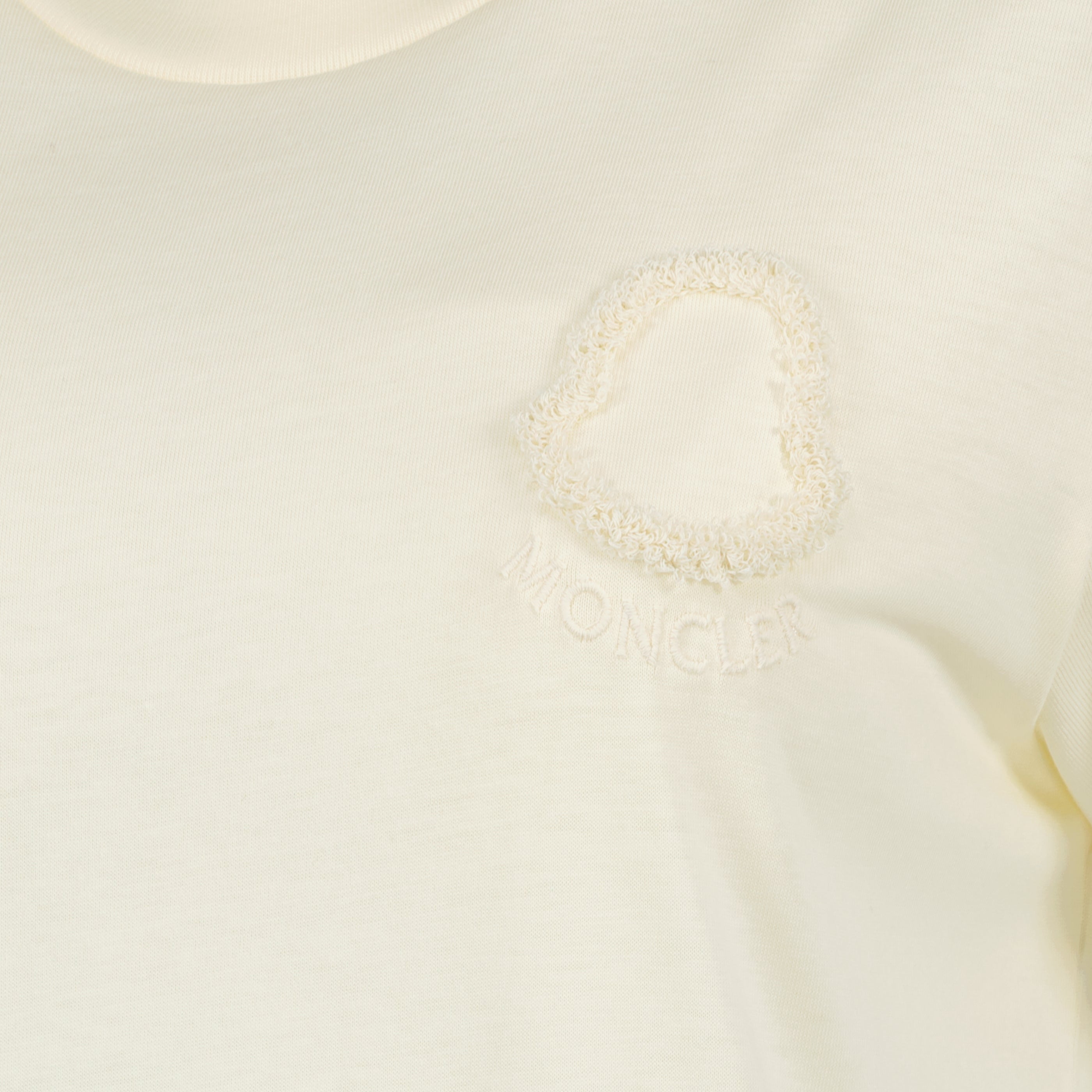 T-shirts T-shirt en coton à logo brodé blanc Moncler Blanc Femme