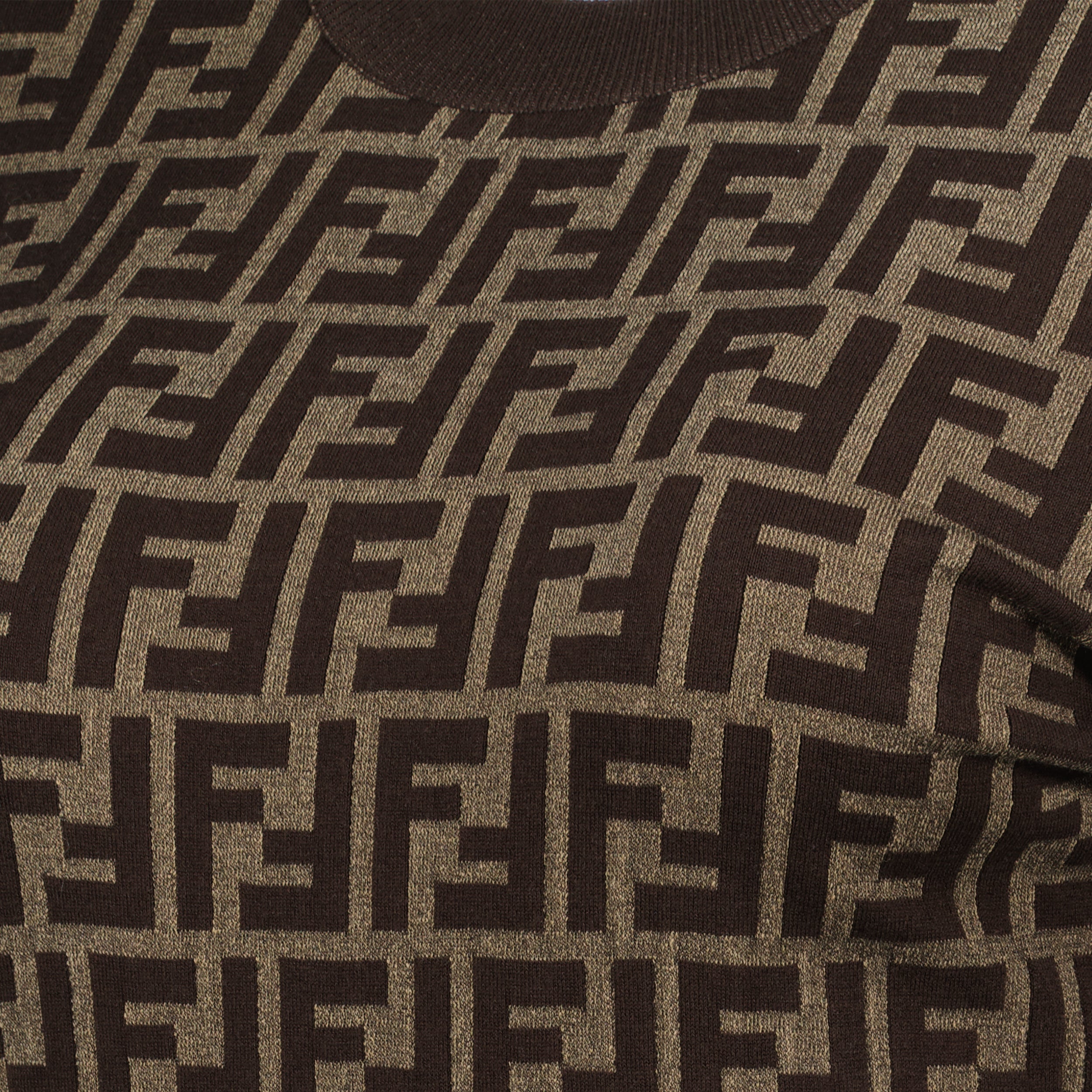 T-shirt Pullover in Cotone FF Fendi Marrone Femme