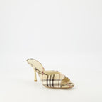 Scarpe aperte Mule a scacchi Burberry Beige Femme