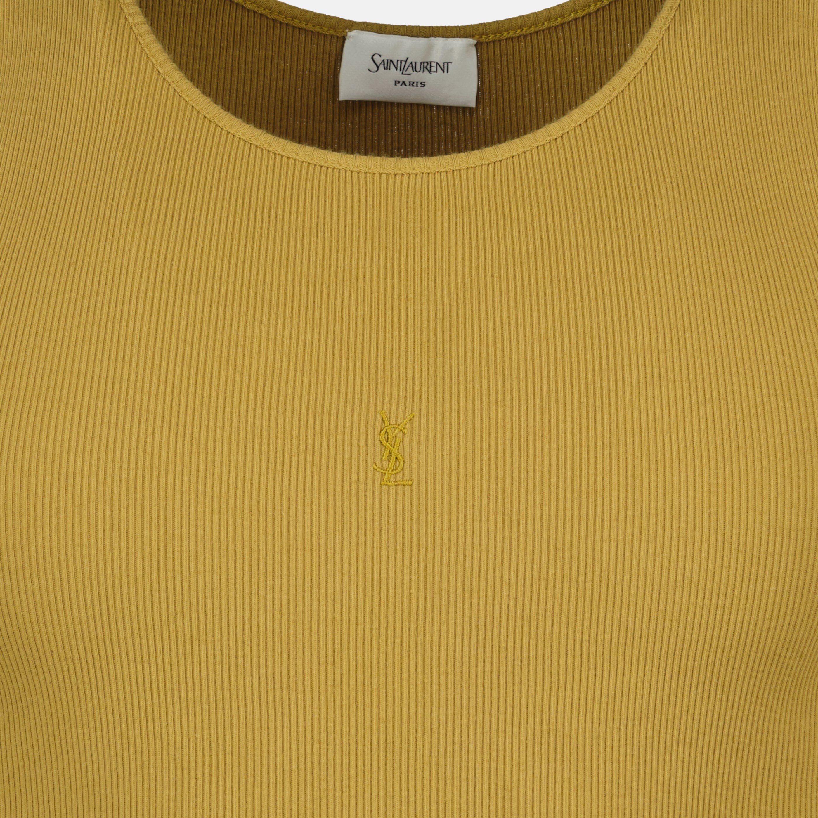 Image de l'article Débardeur Cassandre jaune de la marque Saint Laurent pour Homme - Saison Printemps-Été 2026 - Vue détaillée_2