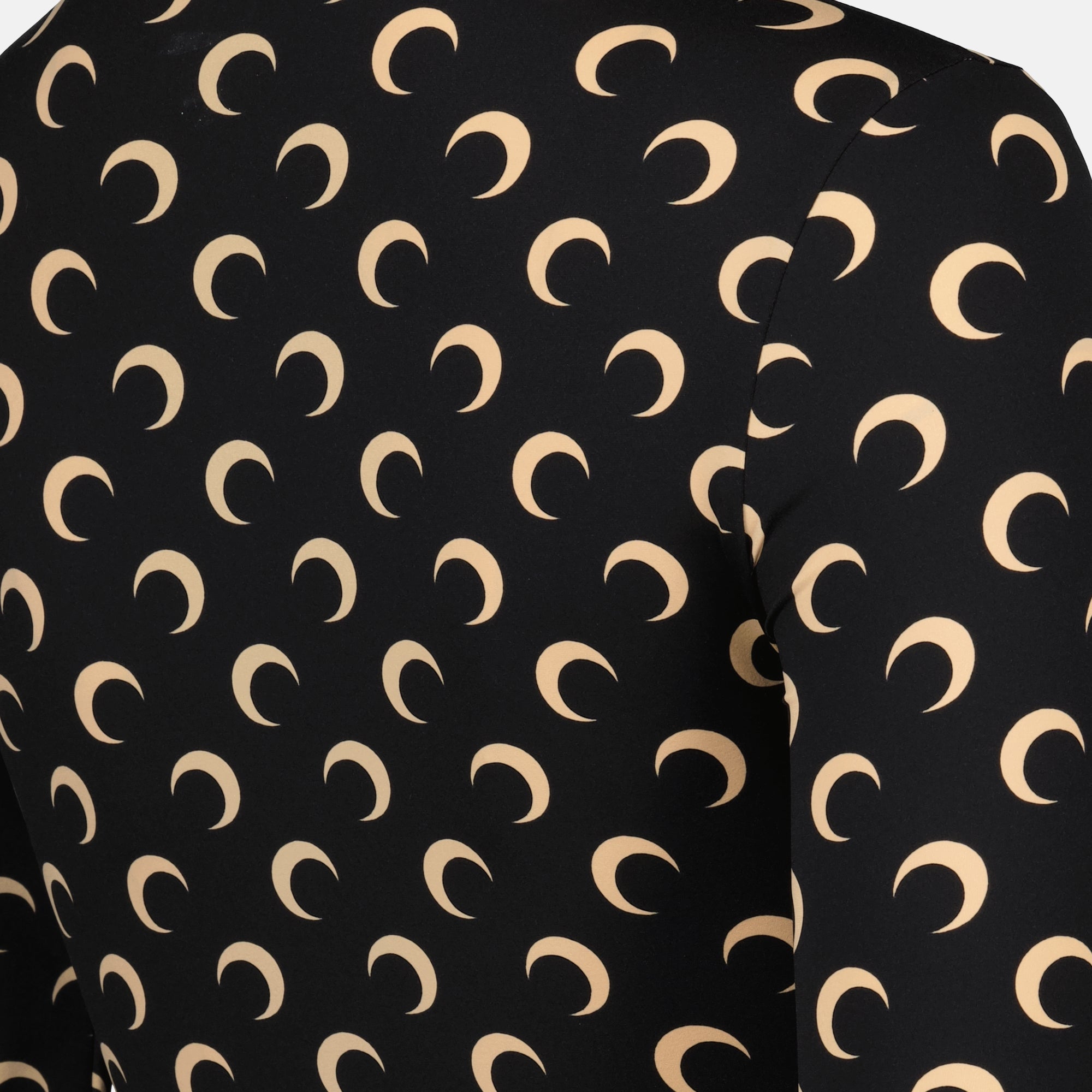Image de l'article Top Jersey Moon noir et beige de la marque Marine Serre pour Femme - Saison Automne-Hiver 2025 - Vue détaillée_1