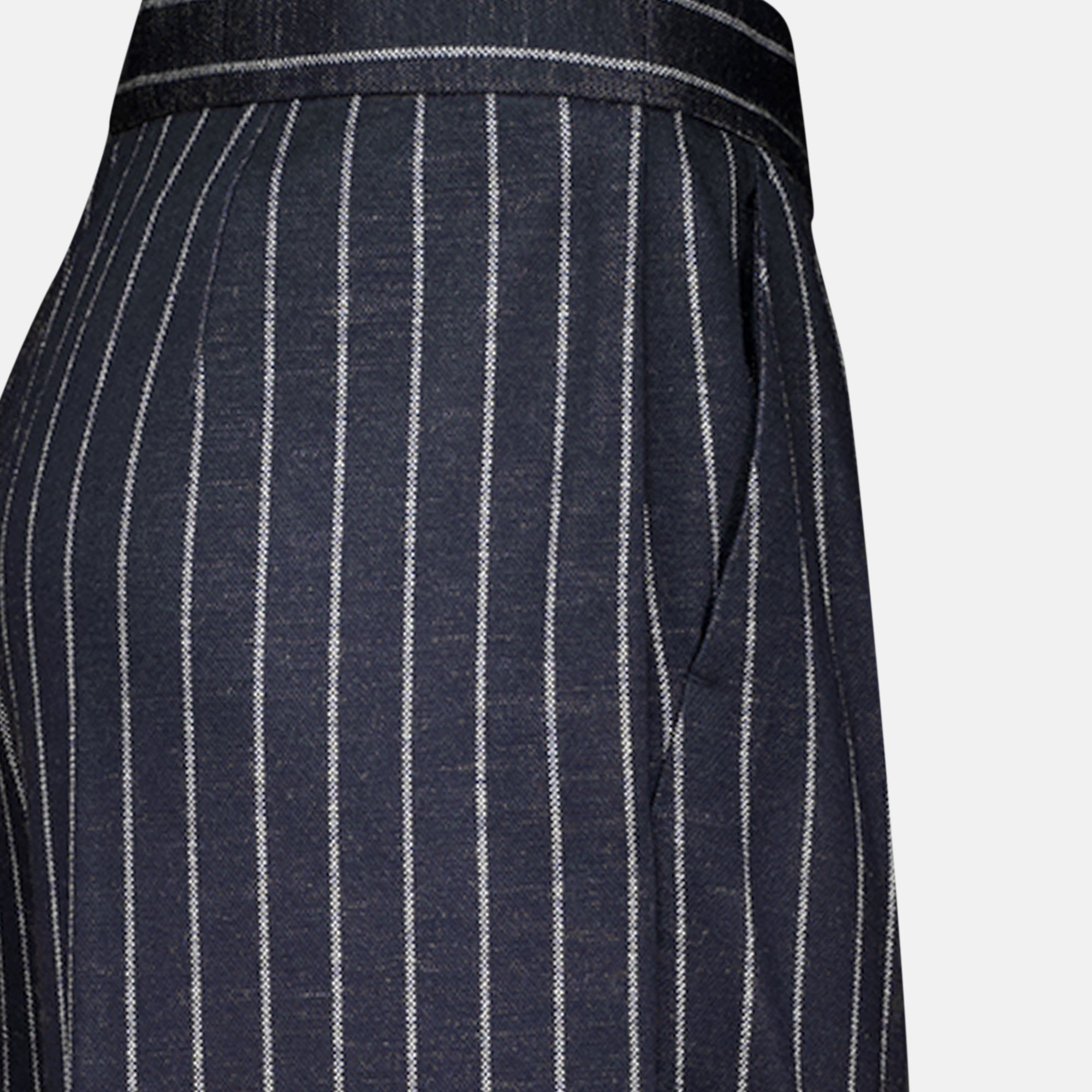 Pantalons Pantalon en laine à rayures bleu marine Max Mara Bleu foncé Femme