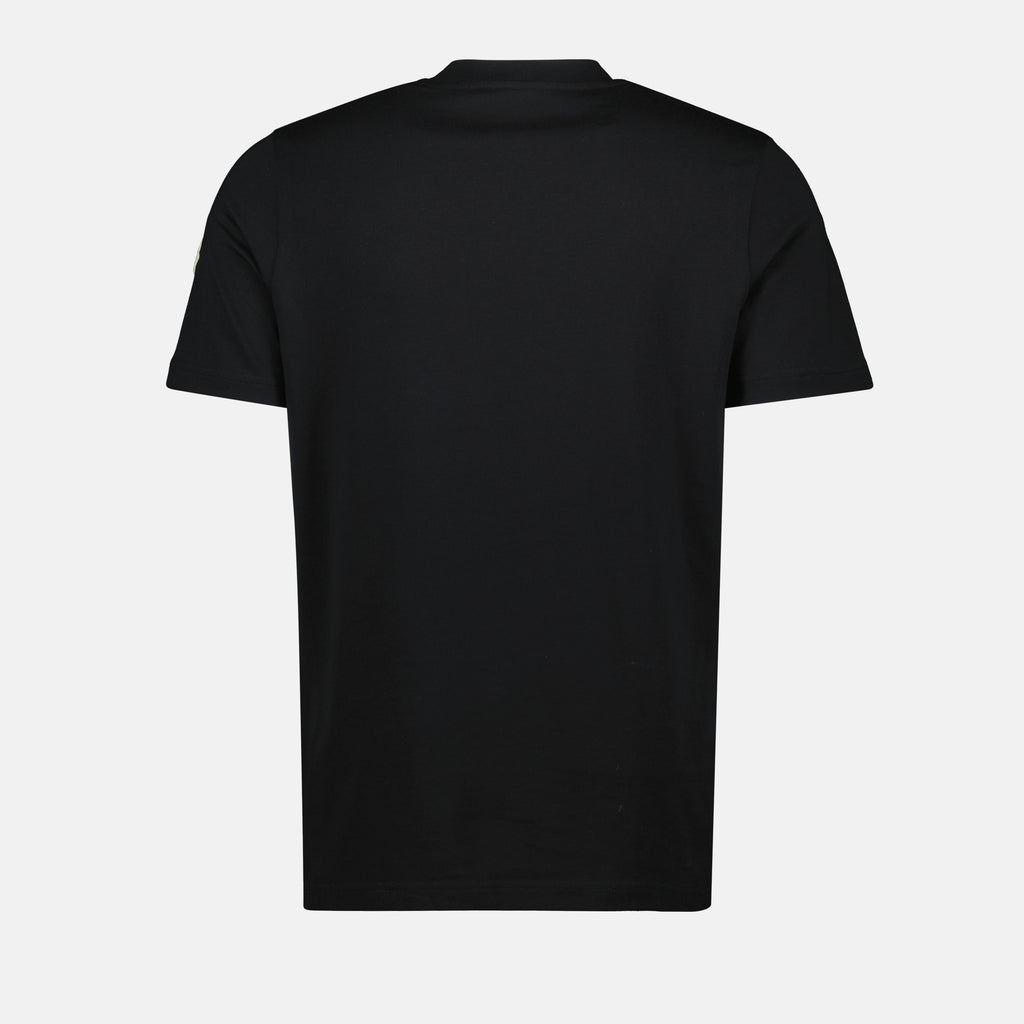 T-shirt T-Shirt con Logo Ricamato Moncler Nero Homme