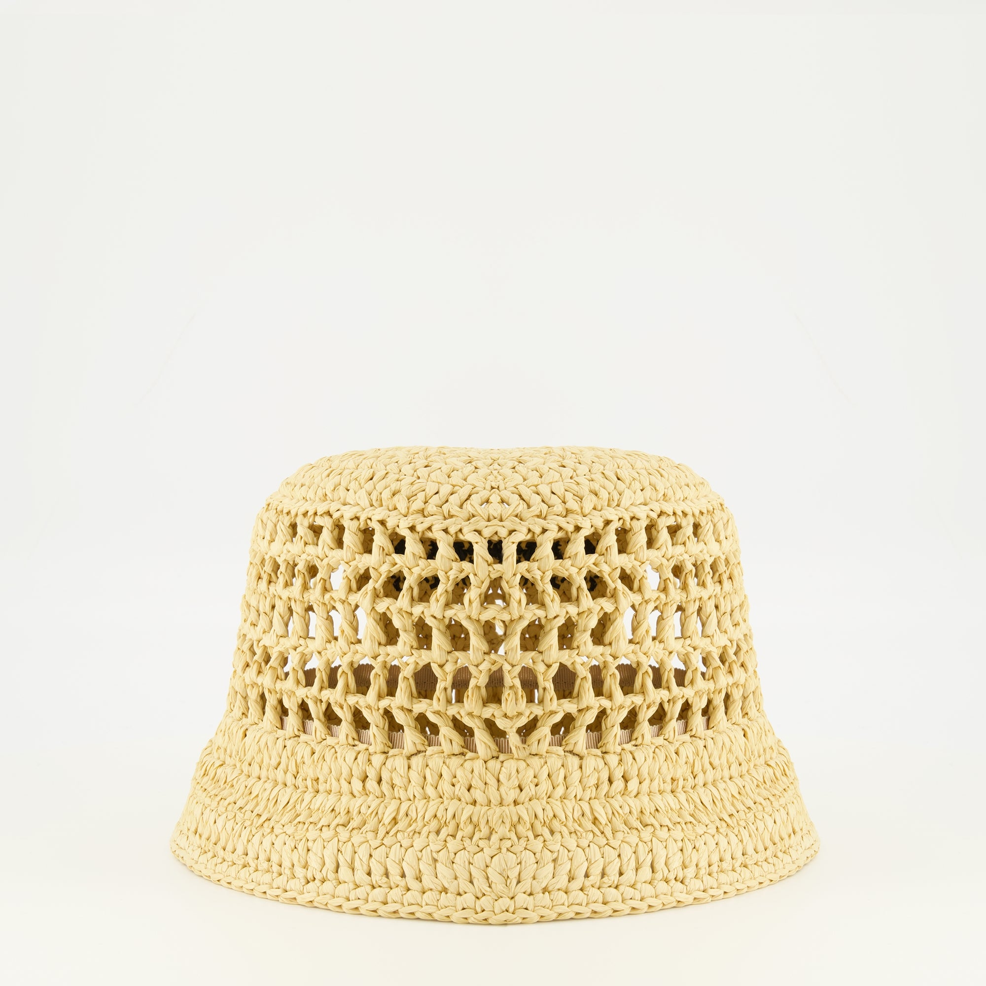 Bild des beigen Stoffhuts von Prada für Frauen - Frühling-Sommer 2026 - Rückansicht