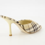 Scarpe aperte Mule a scacchi Burberry Beige Femme