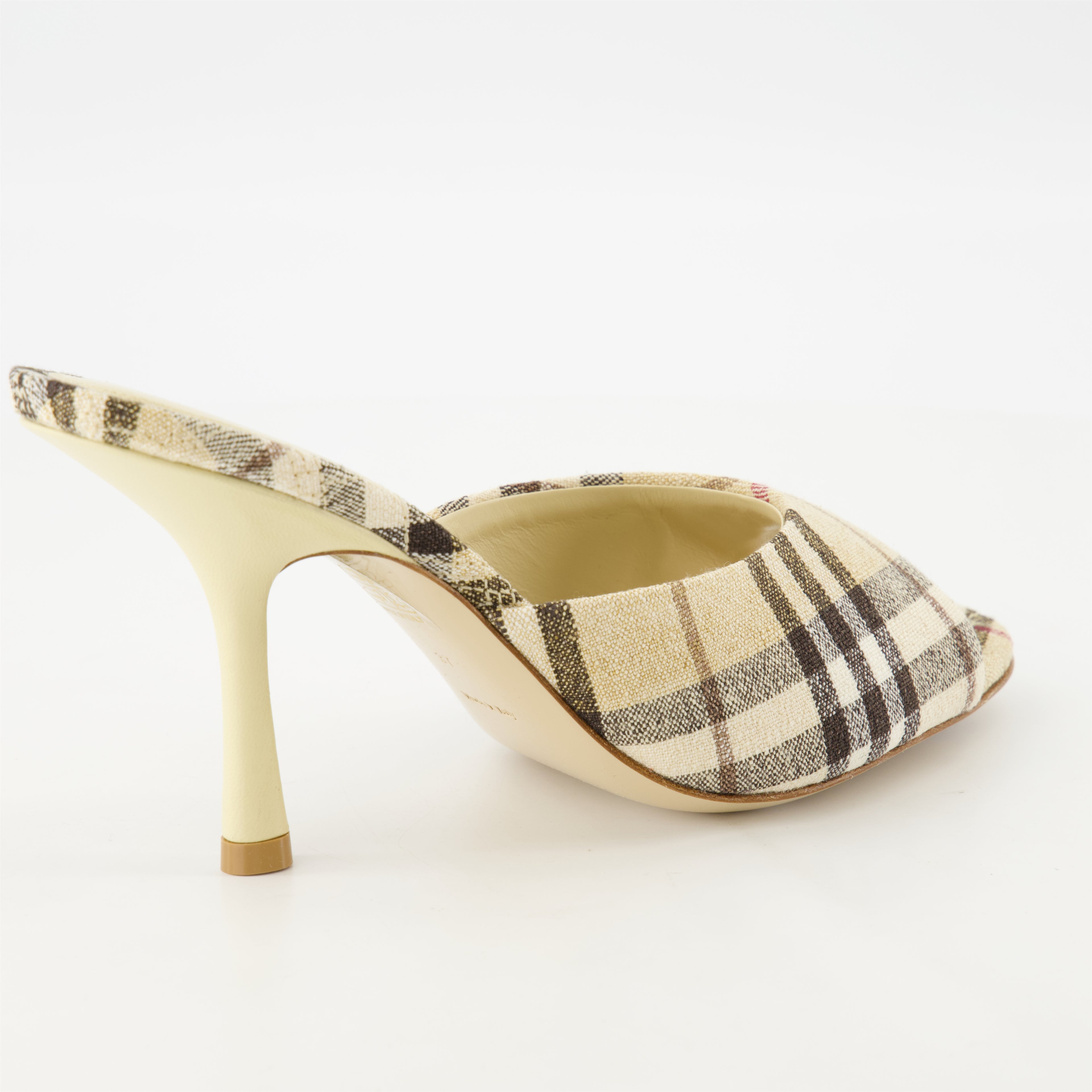Scarpe aperte Mule a scacchi Burberry Beige Femme