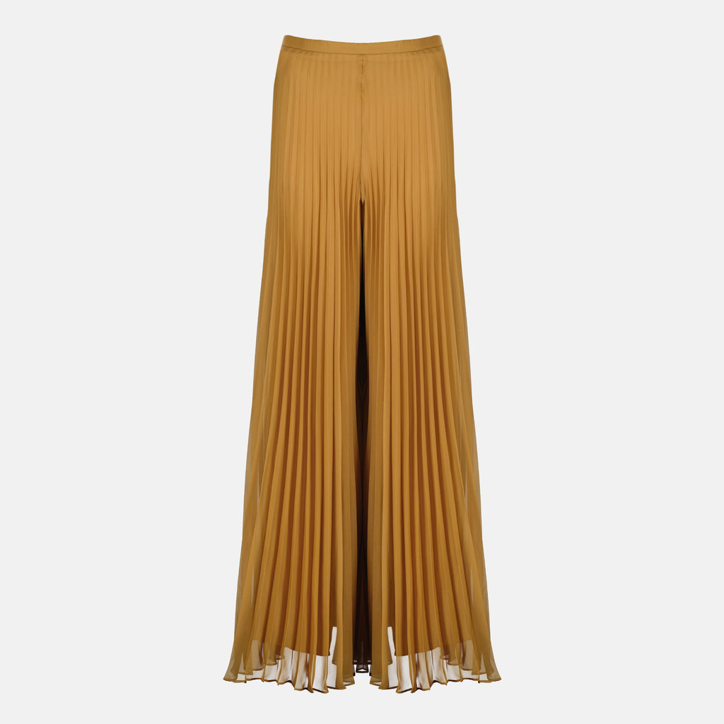 Image de l'article Pantalon plissé marron de la marque Max Mara pour Femme - Saison Printemps-Été 2026 - Vue de Face
