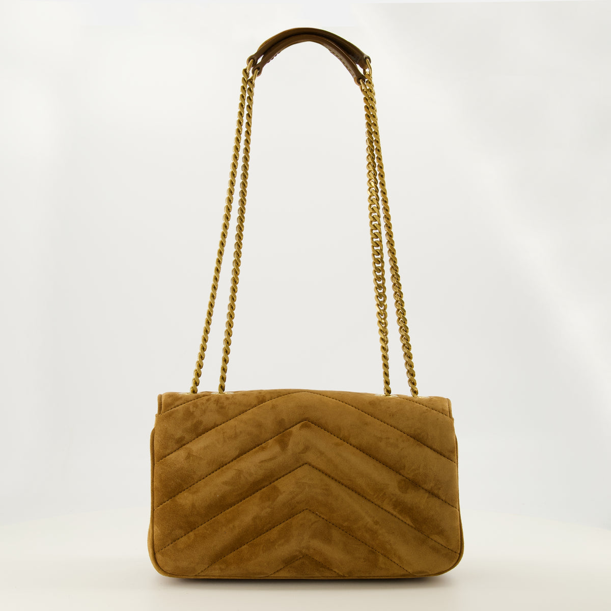 Sacs à main et épaule Sac Loulou small en suède beige Saint Laurent Marron Femme