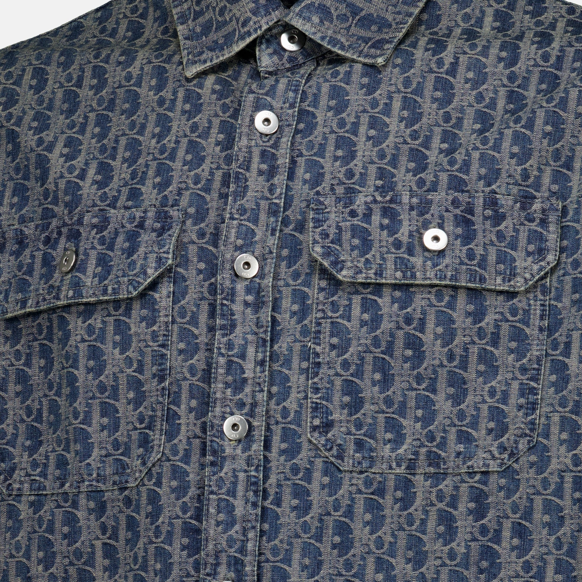Chemises Camicia Over jacket Dior Oblique in Denim Dior Bleu foncé Homme