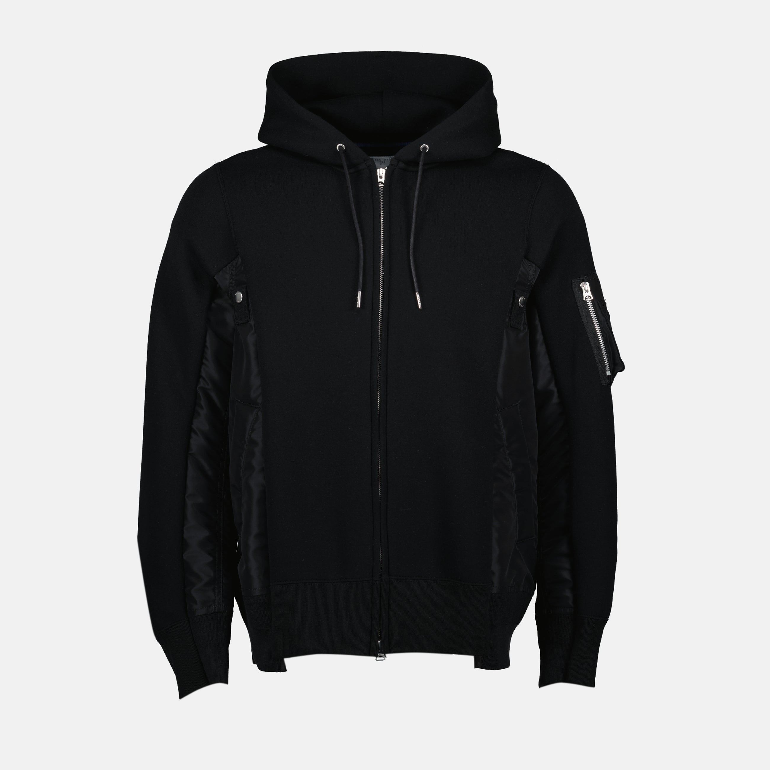 Sweatshirts Sweat zippée bi-matière Sacai Noir Homme