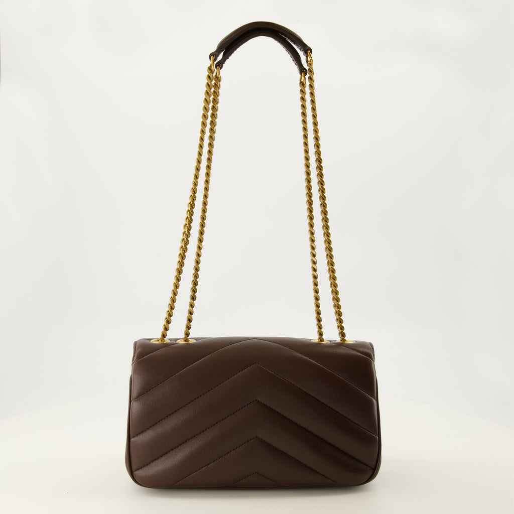 Sacs à main et épaule Borsa Loulou Piccola in Pelle Marrone Saint Laurent Marron Femme